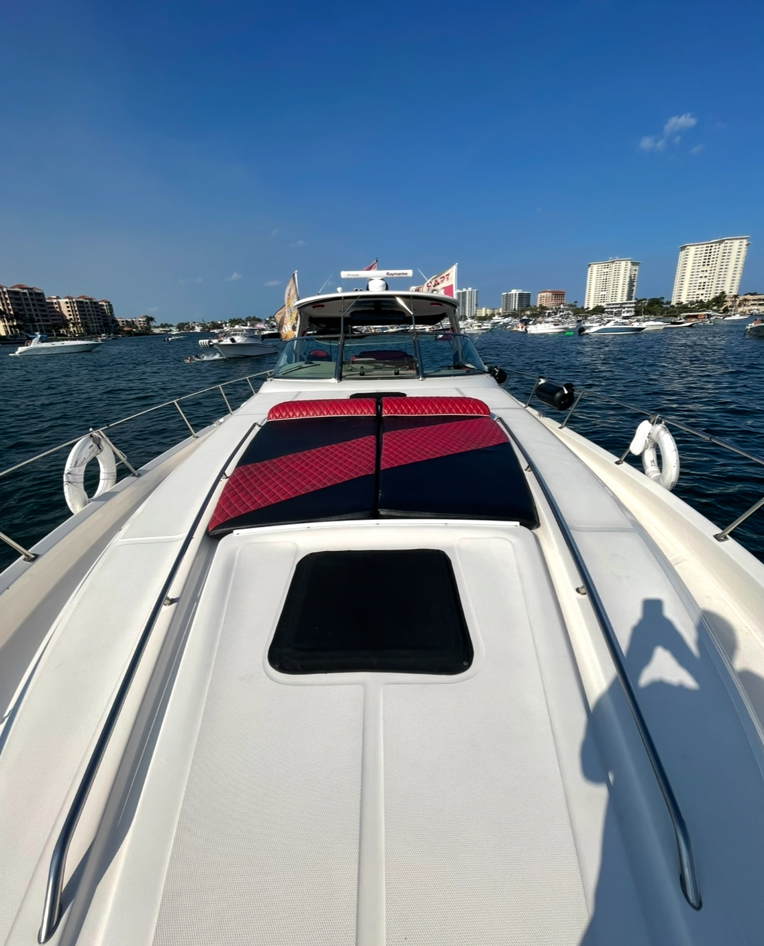 Bachelorette yacht party fun in Fort Lauderdale with friends, water toys, and stunning views